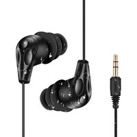 AGPTEK IPX8 Waterproof in-Ear Earphones, Coiled Cable Swimming Earbuds with Stereo Audio Extension Cable, Black