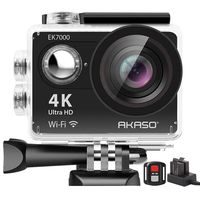 AKASO EK7000 4K WiFi Action Camera Ultra HD 30m Underwater Waterproof Camera Remote Control Underwater Camcorder with 2 Batteries and Helmet Accessories Kit (2019 Version)