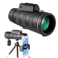 Holoras Monocular Telescope, 40×60 BAK4 Prism Monocular Scope FMC Lens Single Hand Focus with Tripod and Phone Adapter (Black)