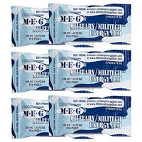 MEG - Military Energy Gum | 100mg of Caffeine Per Piece + Increase Energy + Boost Physical Performance + Arctic Mint 6 Pack (30 Count)