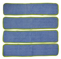 Eurow Commercial Microfiber Wet Mop Pad Refill 24 in Green 4 Pack