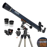 Celestron - AstroMaster 70EQ Refractor Telescope - Refractor Telescope for Beginners - Fully-Coated Glass Optics - Adjustable-Height Tripod - BONUS Astronomy Software Package