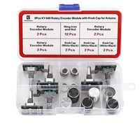 Gufastore 6pcs KY-040 Rotary Encoder Module Knob Cap Anti-Static Tweezers Arduino