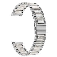 for Samsung Galaxy Watch 42mm / Active 2 40mm 44mm Women Men Bands, TRUMiRR 20mm Stainless Steel & Resin Watchband Quick Release Strap Wristband Bracelet for Garmin Vivoactive 3/3 Music
