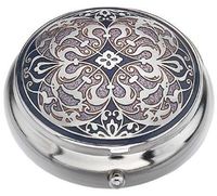 Sea Gems presented by Celtic Glass Designs Pill Box (Standard Size) in an Arabesque Design in Purple Color