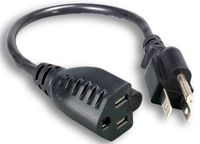 Micro Connectors, Inc. 1-feet Heavy Duty AC Power Extension Cord UL Approved (M05-113EPR)