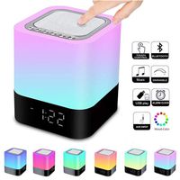 Night Light Speaker, Touch Bedside Lamp with Bluetooth Speaker, Portable Wireless Bluetooth Speaker, Alarm Clock, Touch Control Night Light/MP3/TF Card/AUX-in Supported, Gift for Kids Friends Party