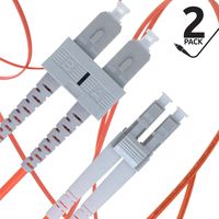 LC to SC Fiber Patch Cable Multimode Duplex - 1m (3.28ft) - 62.5/125um OM1 (2 Pack) - Beyondtech PureOptics Cable Series