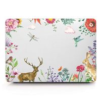 One Micron Compatible MacBook Air 11 Inch Case Clear Plastic Pattern Hard Case Shell Compatible MacBook Air 11.6 Inch (Model: A1465 and A1370)-Flowers & Animals