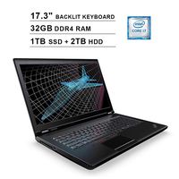 2019 Lenovo ThinkPad P71 17.3 Inch FHD 1080p Laptop (Intel 4-Core i7-7820HQ up to 3.90 GHz, 32GB DDR4 RAM, 1TB SSD (Boot) + 2TB HDD, NVIDIA Quadro M620 2GB, Backlit KB, FP Reader, Windows 10 Pro)