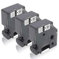 Compatible Label Tape for Dymo 53710 Black on Clear Labeling Cassette Refills Use for DYMO LabelManager 400 450 450D 500TS PC II, LabelWriter 400 450 Duo, Rhino 6000, 1'' x 23' (24mm x 7m) 3-Pack