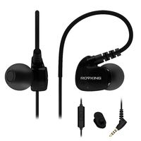 ROVKING Sport Headphones Wired Sweatproof, Over Ear Earbuds for Running Gym Workout Exercise Jogging, Stereo in Ear Earphones w Mic, Noise Isolating Earhook Ear Buds for Cell Phone MP3 Laptop Black