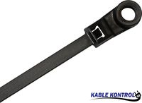 Mounted Head Cable Ties (100 pack) (7" Long, 50lb Test, Black)