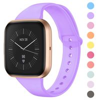 DAIKA Silicone Bands Compatible with Fitbit Versa 2/ Versa/Versa Lite Slim Soft Replacement Wristband Waterproof Accessories Sport Strap for Versa Women Men (Jelly Color,Large Small)