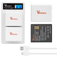 Vemico Arlo Ultra Battery Charger 4800mAh Rechargeable Batteries (2 Pack) 2 Channel LCD Charger Type-C USB Cable Pack for Arlo Ultra Camera (VMA5400)