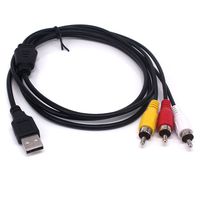 Nightwolf 5ft 1.5M USB Male to 3 RCA Male Jack Splitter Audio Video AV Composite Adapter Cable for USB-enabled Television or PC