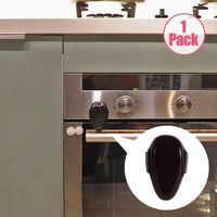 EUDEMON 1 PackChildproof Oven Door Lock, Oven Front Lock Easy to Install and Use Durable and Heat-Resistant Material no Tools Need or Drill (Black)