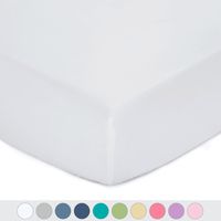 TILLYOU Silky Soft Microfiber Crib Sheet, Breathable Cozy Baby Sheets for Boys and Girls, 28 x 52in Fits Standard Crib & Toddler Mattress, White