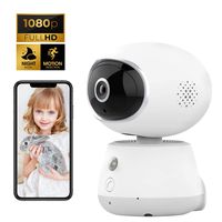 Pet Monitor Camera, 1080P HD 2.4G WiFi IP Wireless Security, Pan/Tilt/Zoom, Two-Way Audio & Reverting Call, Motion Detection Night Vision Camera for Pet, Baby, Home, Shop and Office (White)