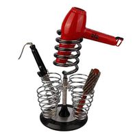 LIUCS Hairdryer Holder Rack Desk Organizer Salon Beauty Hairdresser Barber Rack Accessory Tool Modern Acrylic Spiral Spring Design A, Black