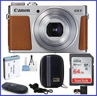 Canon PowerShot G9 X Mark II Digital Camera (Silver) PRO Bundle includes: 64GB SDXC Class 10 Memory Card, Card Reader, Extra Battery & more...
