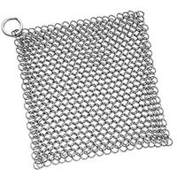 Cast Iron Cleaner Premium Stainless Steel Chainmail Scrubber- XL 7x7-Inchs