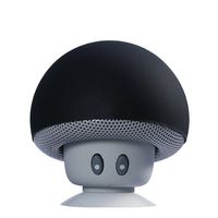 TinyFin Mini Bluetooth Wireless Portable Mushroom Speaker with Sucker Function Black for iPhone Samsung and More