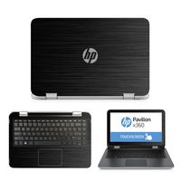 Black Brushed Aluminum skin decal wrap skin Case for HP Pavilion x360 13 13-a010nr 13-a011nr 13.3" Touch Laptop
