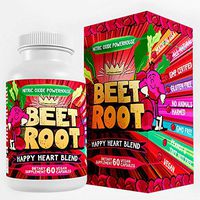 Organic Beet Root Powder Capsules with Grape Seed Extract, Ginseng - Happy Heart Blend - USA Grown Beetroot