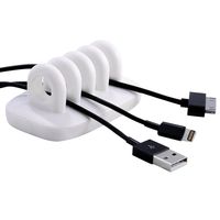 Cable Clip Holder Weighted Desktop Cord Management Fixture (White)
