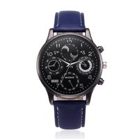 Auwer Luxury Watch, Mens Business Clock, Retro Design Leather Band Analog Alloy Quartz Wrist Watch (Blue)