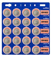 Murata CR1632 Battery 3V Lithium Coin Cell - Replaces Sony CR1632 (20 Batteries)