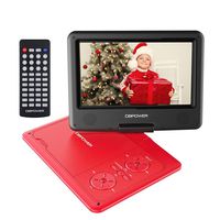 【Upgraded】 DBPOWER Portable DVD Player with 9.5'' HD Swivel Screen, Supports SD Card/USB/CD/DVD with AV in/Out and Earphone Port, 5-Hour Built-in Rechargeable Battery, Suitable for Car Headrest Mount