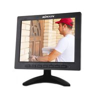 KKmoon 8 Inch TFT LCD Color Video Monitor Screen VGA BNC AV Input with Remote Controller for PC CCTV Home Security -Stand & Rotating Screen