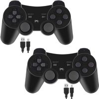 PS3 Controller Wireless for Playstation 3 Dual shock (Pack of 2,Black and Black)