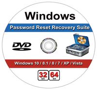 Windows Password Recovery Reset CD. Works on All Windows Versions,10, 8.1, 7, XP and Vista in 32/64 Bit. No Internet Connection Required. Reset Lost Password