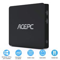ACEPC T11 Mini PC Intel Atom Z8350 Windows 10 Pro (64-bit) Fanless Mini Desktop Computer, 4GB DDR + 32GB eMMC/Internal 128GB 2.5-Inch SATA SSD, Support for 4K HD, 2.4/5G WiFi, Gigabit Ethernet