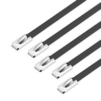 uxcell Stainless Steel Zip Ties 11.8 inches x 0.18 inches Metal Exhaust Wrap Multi-Purpose Electrical Cable Locking Cord Management Straps 5pcs