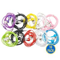 G14 Earbud Headphones Bulk Pack of 10, Basic Wired Earphones Wholesale Accessory for iPhone Smartphone Computer Laptop MP3 Chromebook School Classroom Event