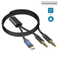 2 in 1 USB C to 3.5mm Aux Audio Cable, Twinkk USB Type C&3.5mm to 3.5mm Headset Audio Cord Car Stereo Aux Cable Compatible with Pixel 3/3XL/2/2XL, Samsung Galaxy S10/S9,OnePlus 6T/7/7 pro, Huawei