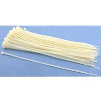 100 White Nylon Cable Zip Ties Self Locking 4.8mm 12"