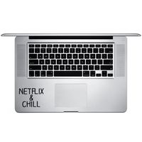 Funny Netflix and Chill Parody Vinyl Sticker Laptop Keyboard Inside Corner iPhone Cell Decal (3.5" Wide)