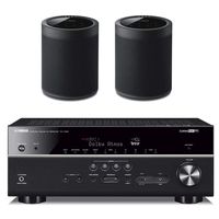 Yamaha RX-V685BL 7.2 Channel AV Receiver with WX-021BL MusicCast 20 Wireless Speakers - Pair (Black)