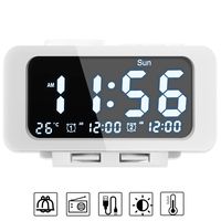 Alarm Clocks for Bedrooms, LED Digital Alarm Clock Radio with FM Radio, Dual USB Port for Charger, Dual Alarms, 5 Level Brightness Dimmer, Adjustable Alarm Volume, Best Gift for Men - White
