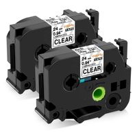 Colorty Compatible with Brother P-touch TZe-151 Black on Clear, 1 Inch TZ TZe 151 Laminated Label Tape Work with Ptouch Label Maker PTD600 PT-D600VP, 24mm x 8m (0.94 Inch x 26.2 Feet) 2-Pack