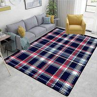 Bigdatastore Checkered Plaid Bath Mats Carpet, Retro Plaid Pattern Geometrical Pixelated Seem Mosaic Design, Durable Rugs - Living, Dinning, Office, Rooms & Bedrrom, Hallway Carpet(3'x 5')