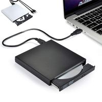 Lotus Job USB External CD-RW Burner DVD/CD Reader Player with Two USB Cables for Windows, Mac OS Laptop Computer (Black)