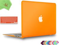UESWILL 2in1 Smooth Matte Hard Shell Case with Silicone Keyboard Cover for MacBook Air 11 inch (Model: A1370/A1465) + Microfibre Cleaning Cloth, Orange