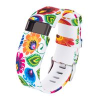 Gealpoor Newest Colorful Flower for Charge HR Bands,Soft Silicone Replacement Adjustable Band Sports Strap for Fitbit Charge HR Large/Small for Womens/Mens/Girls (S, Sun Flower)