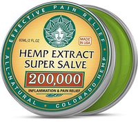 Hemp Cream Super Salve - Made in USA - Natural Pain Relief Salve with 200,000 Raw Extract - Easy Back Pain & Arthritis treatment - Super Balm for Sore Muscles, Nerve Pain and Workout Injures - 2OZ